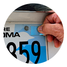 Adding registration sticker to license plate